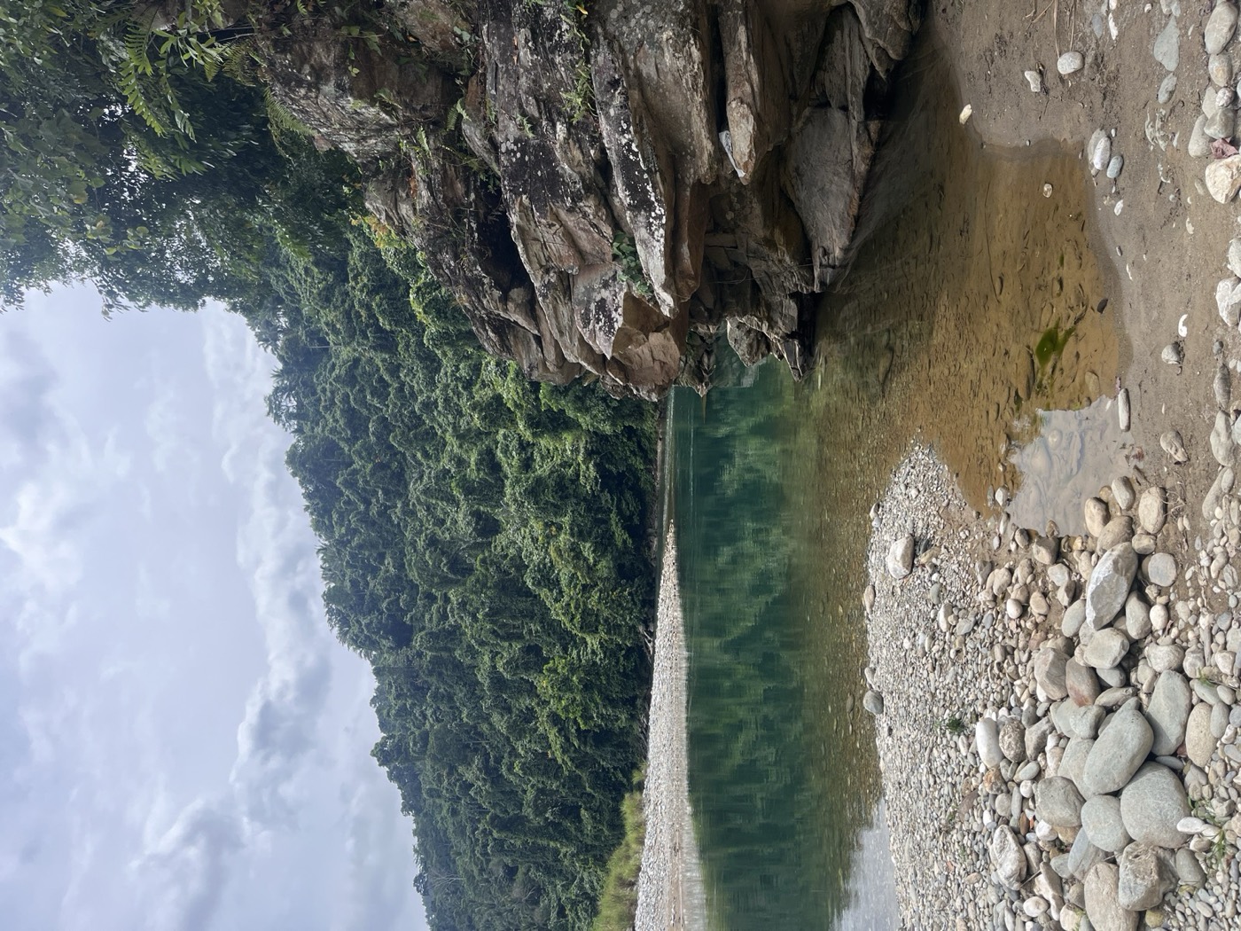 Forest river and limestone cliff in Mindoro, Philippines